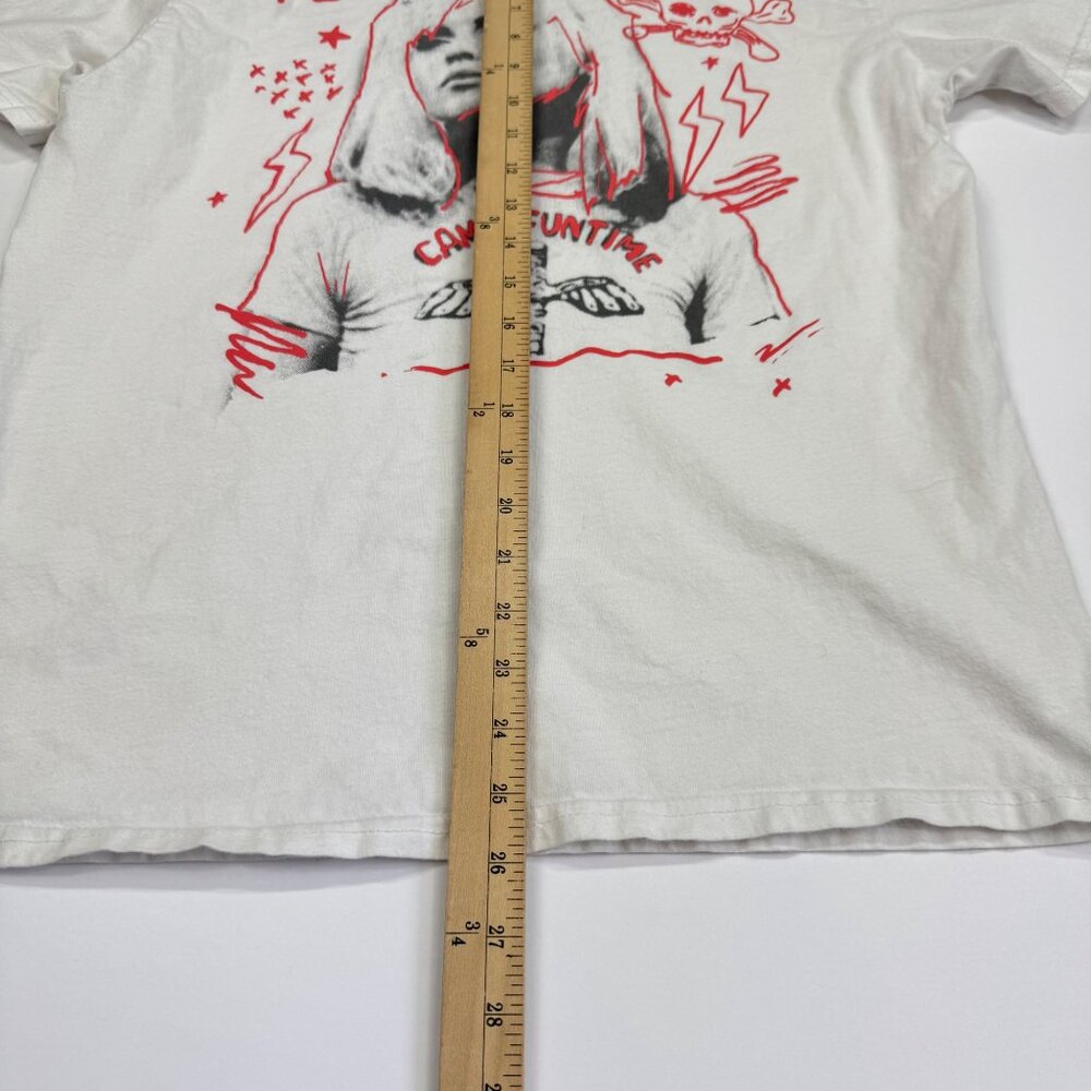 Blonde T Shirt Double Sided Size Small White Red Crew Neck Short Sleeve - Picture 8 of 8